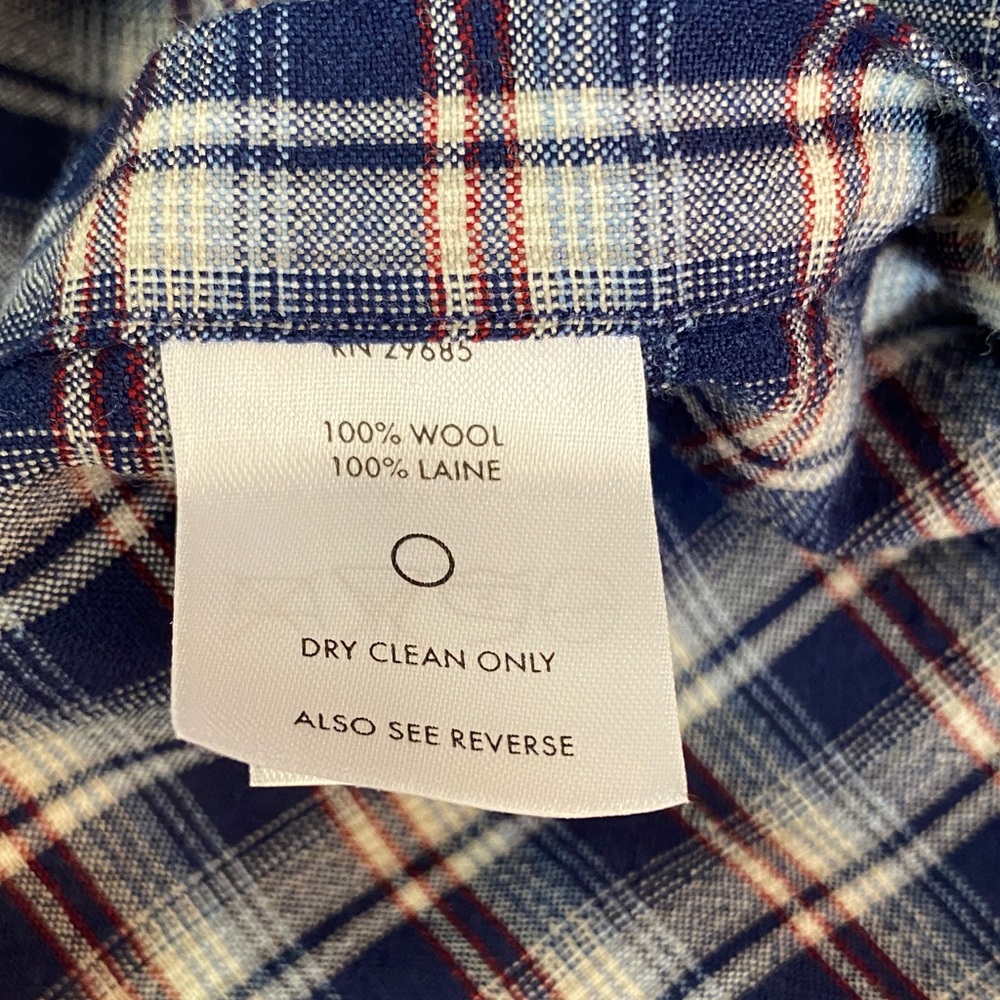 Pendleton 100% Wool Blue, Red and White Checkered Casual Shirt - Picture 8 of 8
